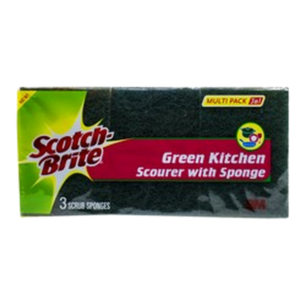 Scotch Brite Sponge Green Kitchen Multi Pack 3In1