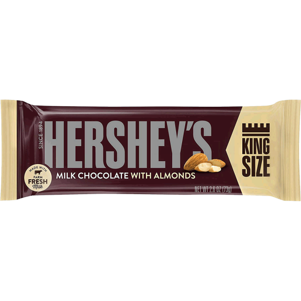 Hersheys Chocolate King Size Almond 73 gm